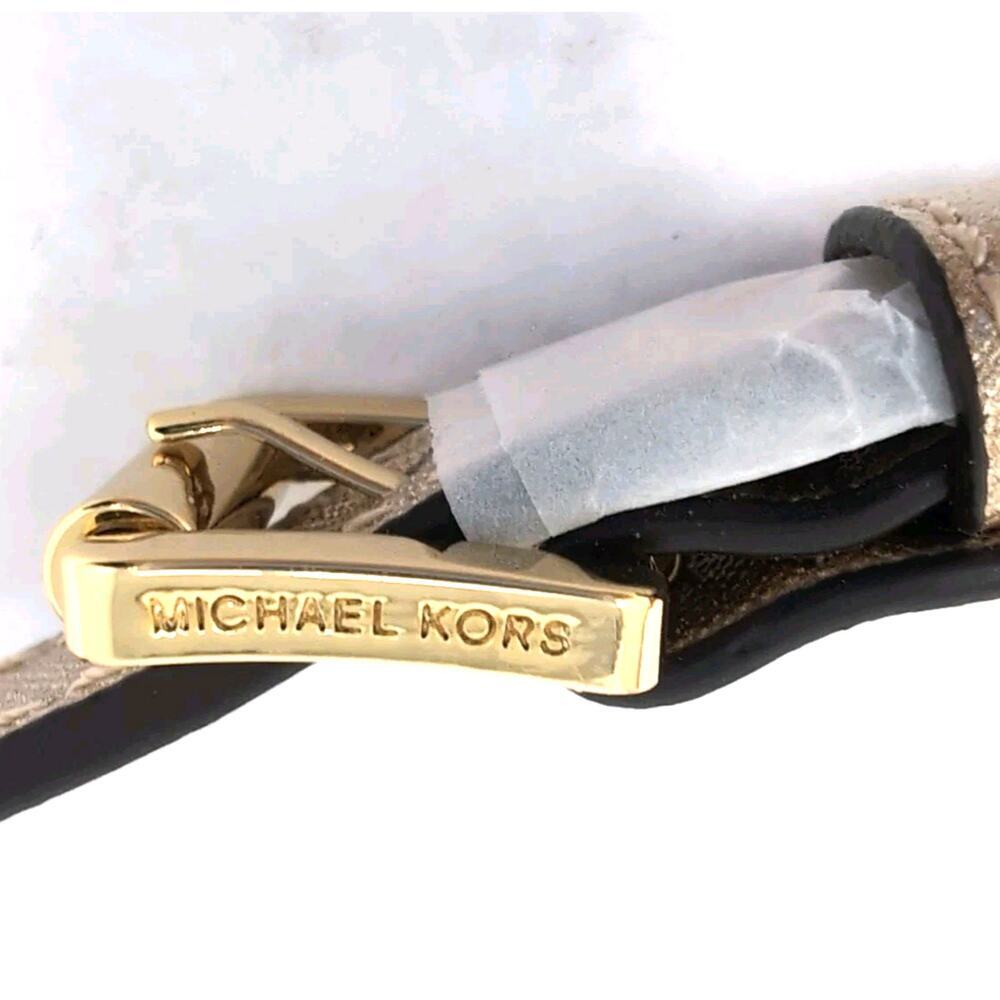 Michael Kors Handbag Gold Saffiano‎ Leather Shoulder Crossbody Strap 49 in NEW - Picture 5 of 6